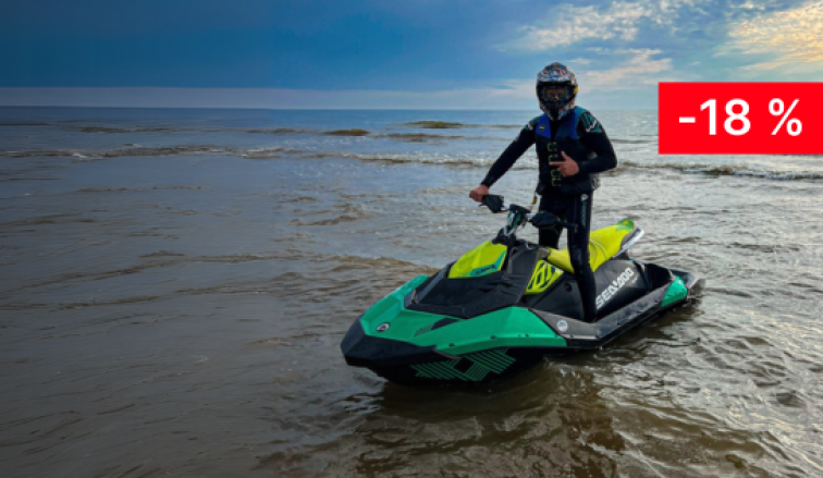 Plaukimas čipuotu<br>vandens motociklu