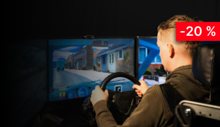 Išbandyk vairavimo<br>simuliatorių!