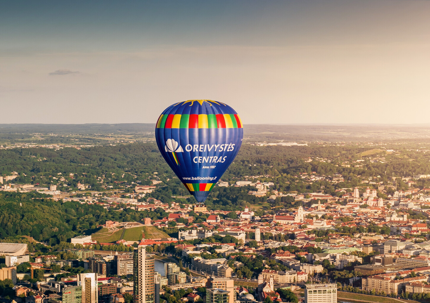 Skrydis oro balionu virš Vilniaus, Trakų, Ukmergės, Molėtų arba Kauno