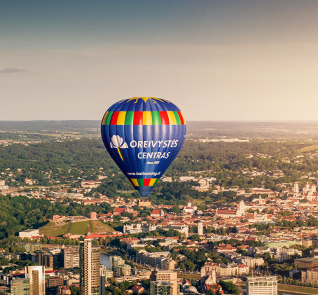 Skrydis oro balionu virš Vilniaus, Trakų, Ukmergės, Molėtų arba Kauno