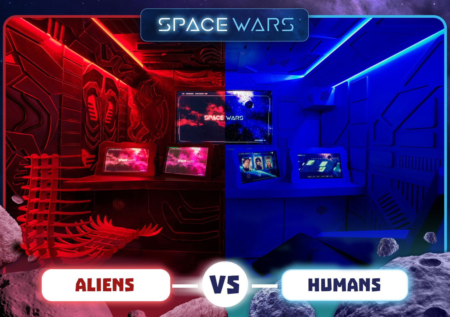 Interaktyvus laivų mūšio žaidimas „Space Wars“