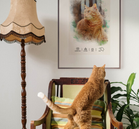 Personalizuotas ir įrėmintas gyvūno portretas iš nuotraukos