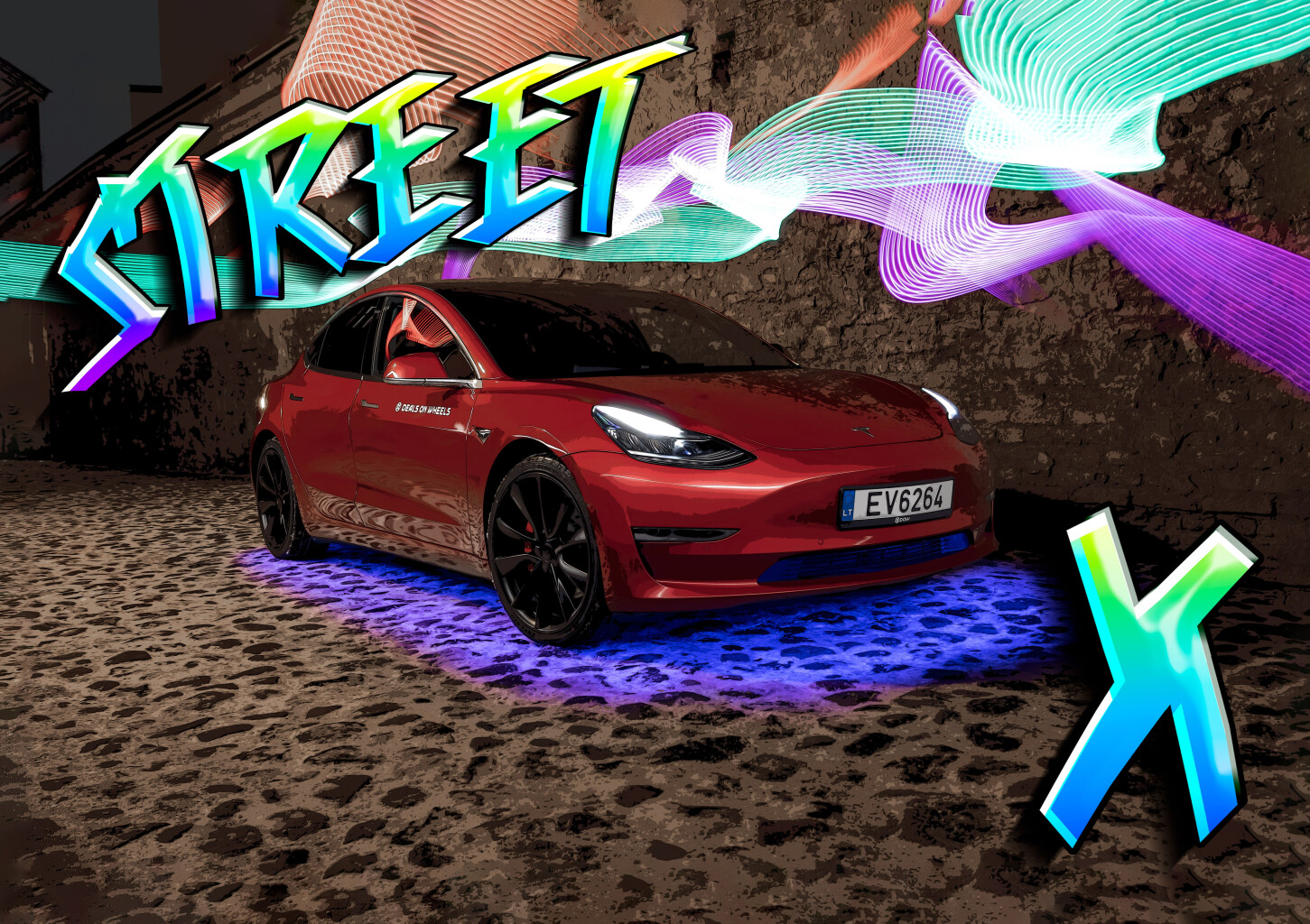 Unikalus protmūšis automobilyje Tesla Street X