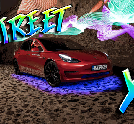 Unikalus protmūšis automobilyje Tesla Street X