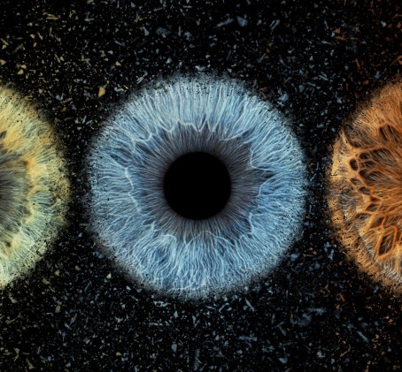 3 akių rainelių nuotrauka fotodrobėje