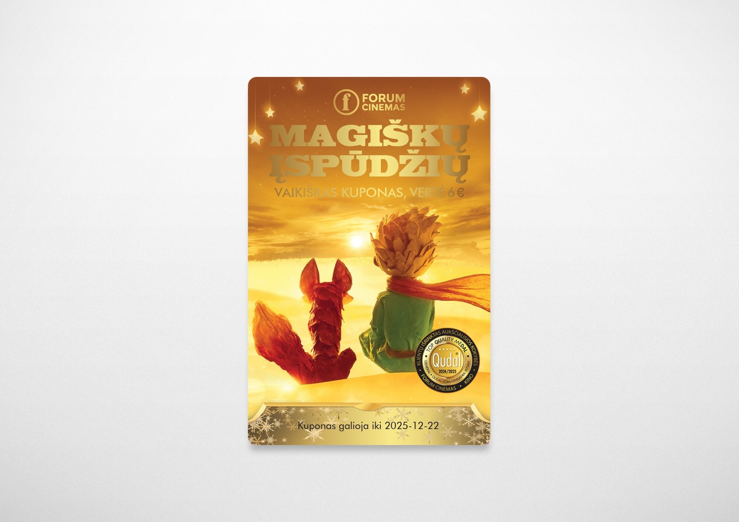 Šventinis FORUM CINEMAS kino kuponas vaikui