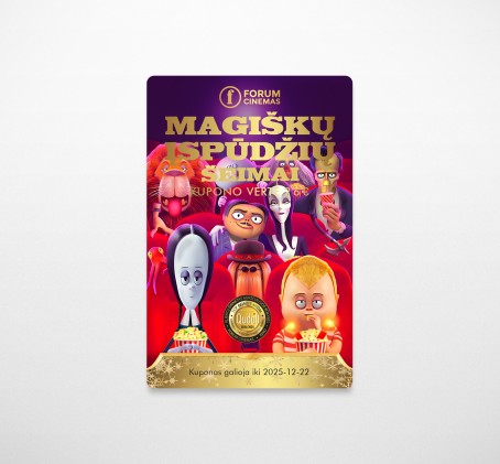 Šventinis  FORUM CINEMAS kino kuponas šeimai