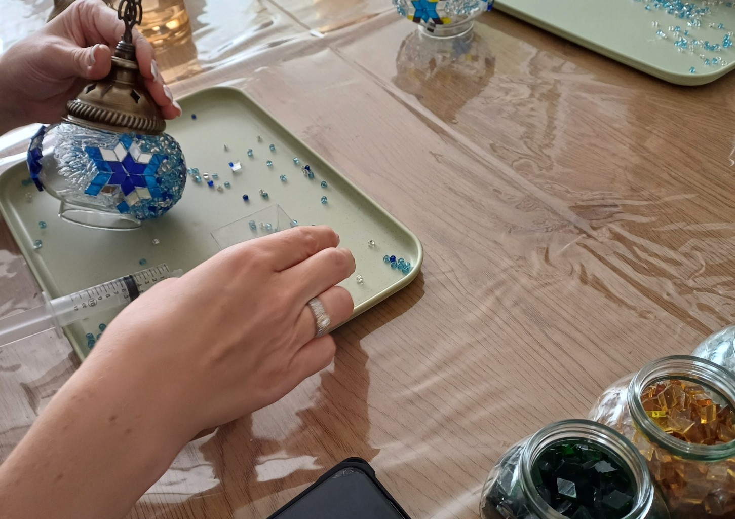 Turkiškos mozaikinės lempos dirbtuvės dviem